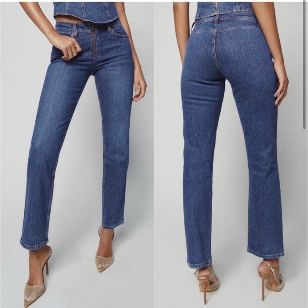 Reformation Julianna Exposed Zip Straight Leg Jeans Mesa Size 27 Y2K